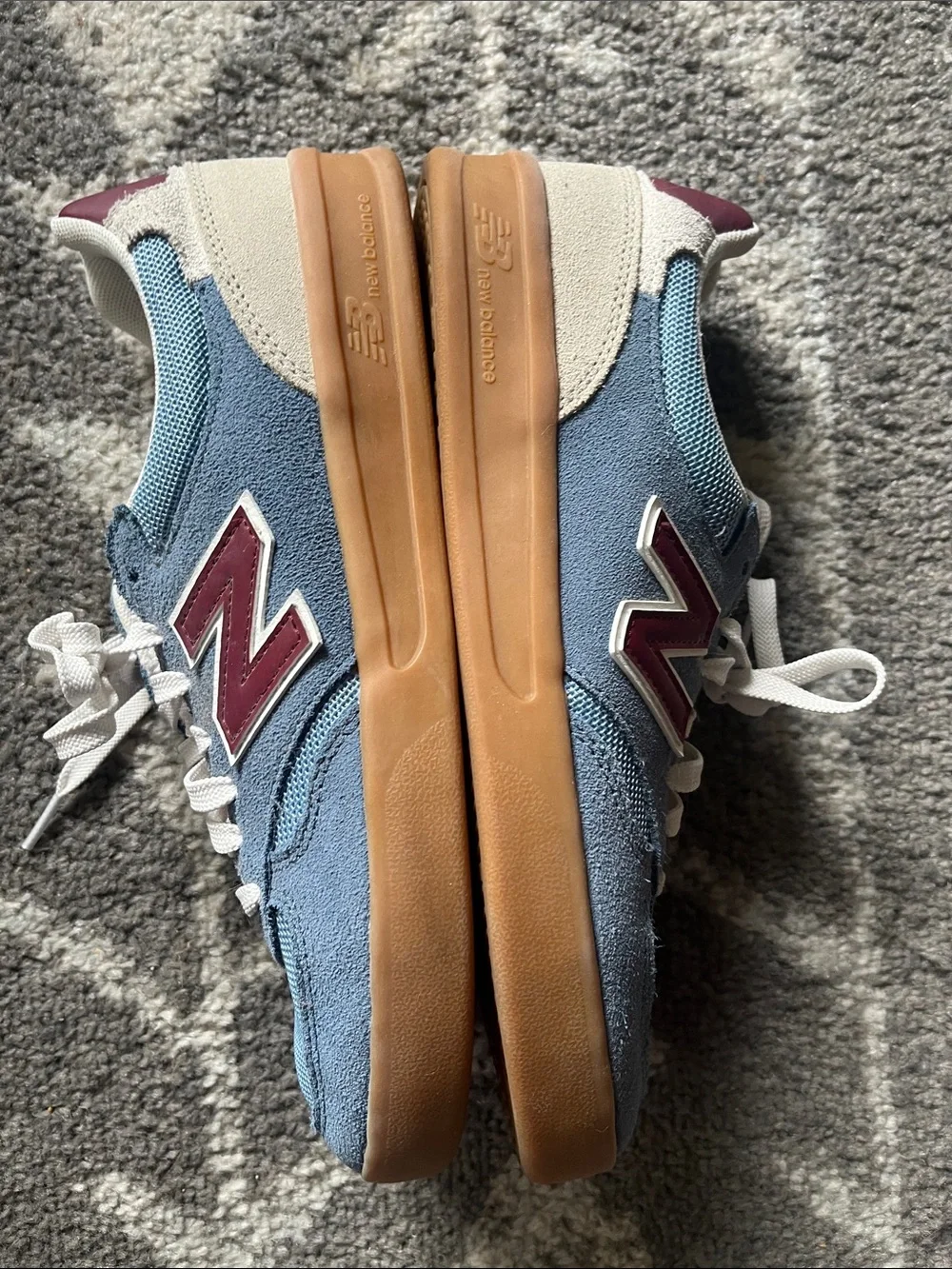 New Balance CT300 Light Blue Suede & Mesh Sneakers with Maroon Men’s 8.5 - Picture 6 of 8